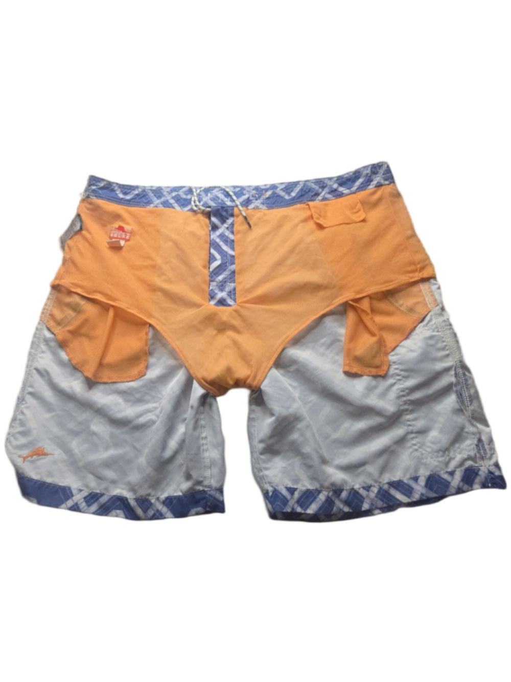 Tommy Bahama Relax Swim Trunks Mens XXL Blue Geometric Board Shorts Lined - Picture 9 of 11